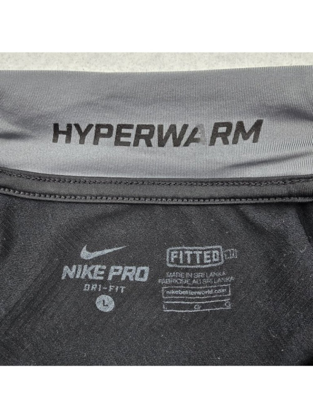 Nike Pro Dri Fit Fitted Hyperwarm 1/4 Zip Pullover Size Large Activewear Sports - Picture 3 of 9